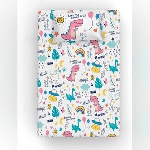 Like New Yasida Twin Fitted Sheet/Pillowcase Set